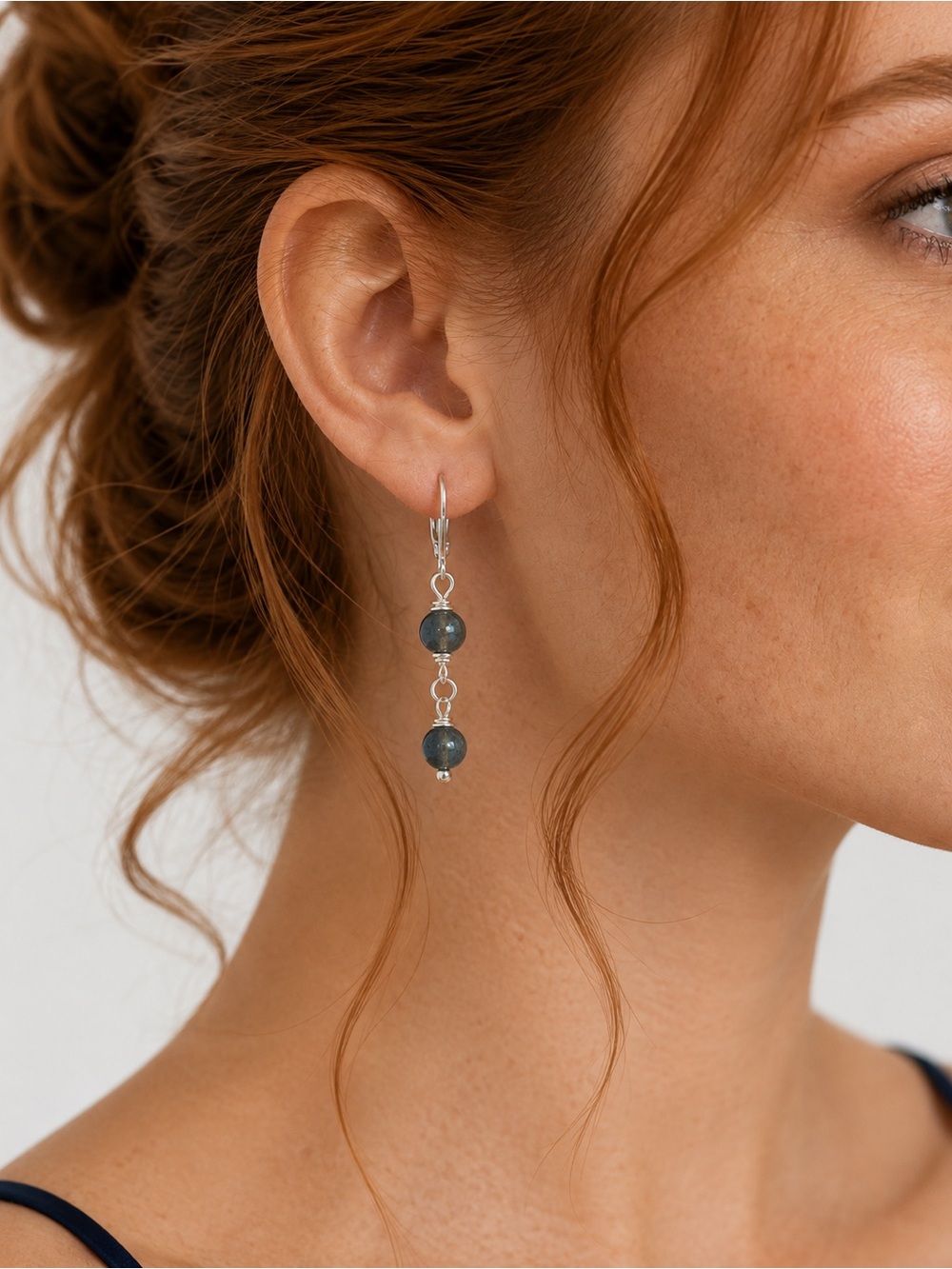 Labradorite Gemstone Silver Dangle Earrings